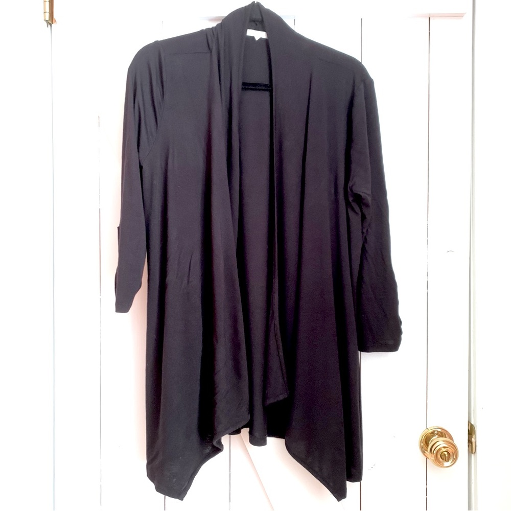 Black Flowy Boho Coverup Duster Kimono Shawl Wrap Bolero Cardigan